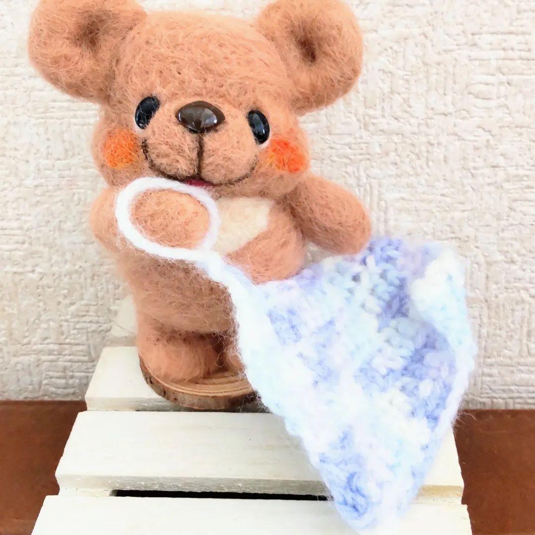 展示のみ☆mofuwako-bo もふわベア 羊毛フェルト