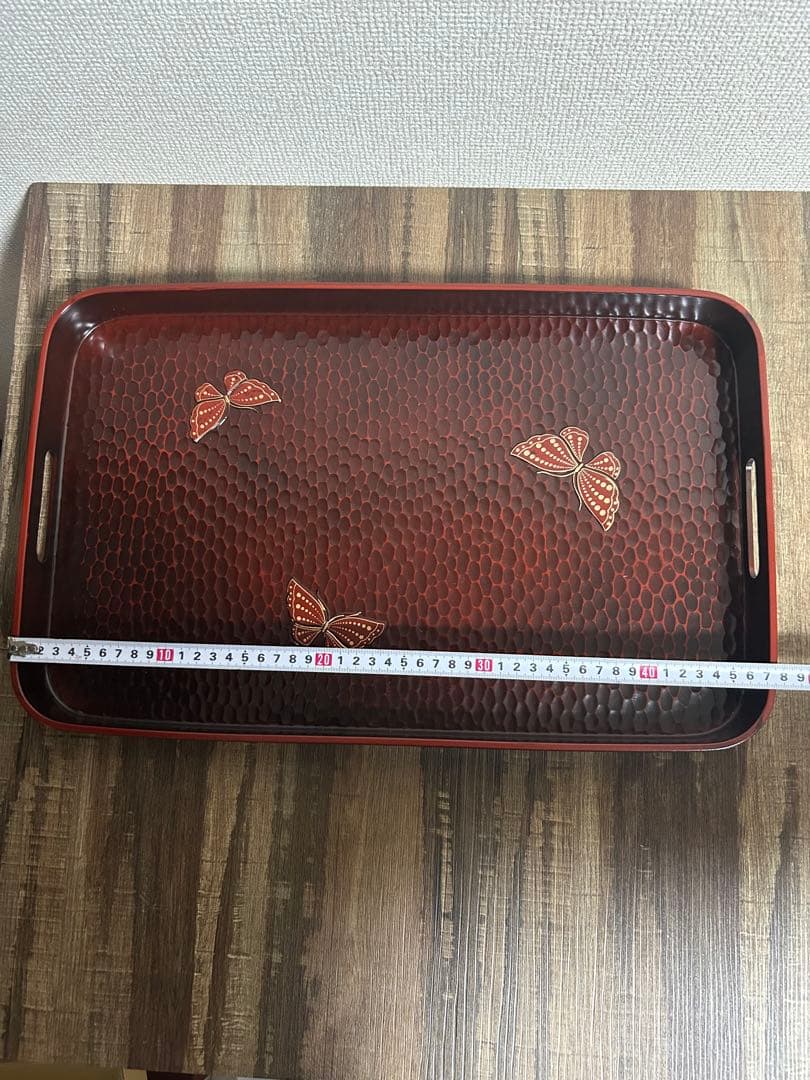 長手盆 トレー 鎌倉彫 鎌倉蝶 3個セット