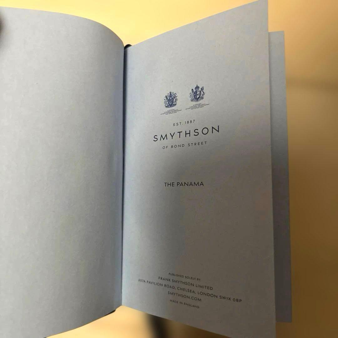 新品！スマイソンSMYTHSON パナマノート レザー紺