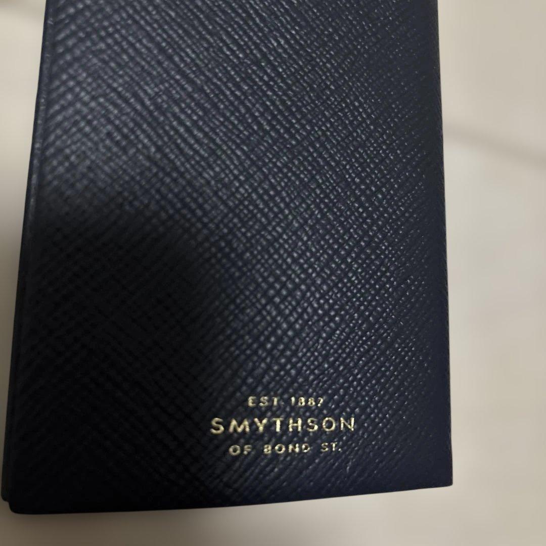 新品！スマイソンSMYTHSON パナマノート レザー紺