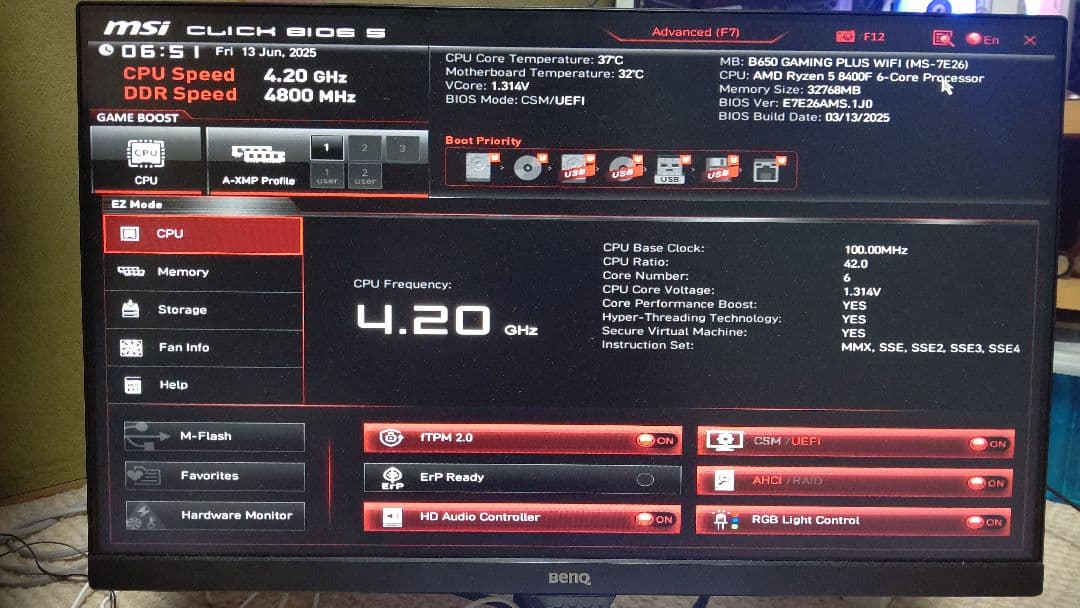 MSI B650 GAMING PLUS WIFI 　動作品　ジャンク