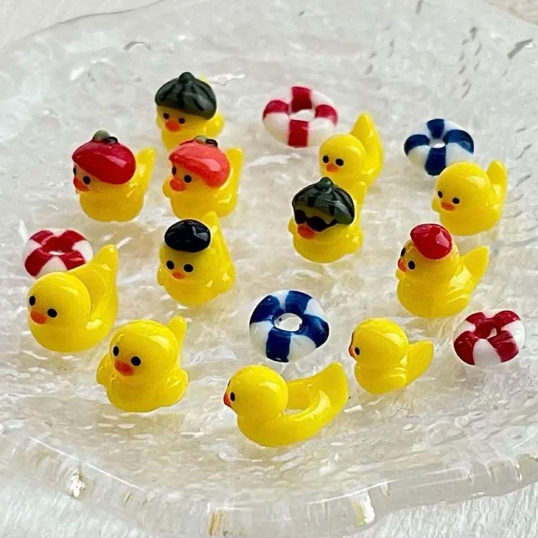 ネイルパーツ 3D あひる アヒル アヒルボート 浮き輪 夏 フルーツ 個性派