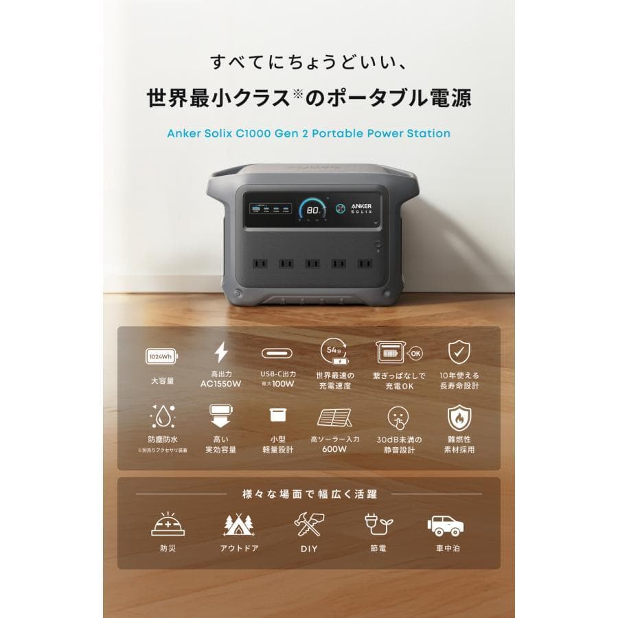 新品未使用 | Anker Solix C1000 Gen2 ポータブル電源02
