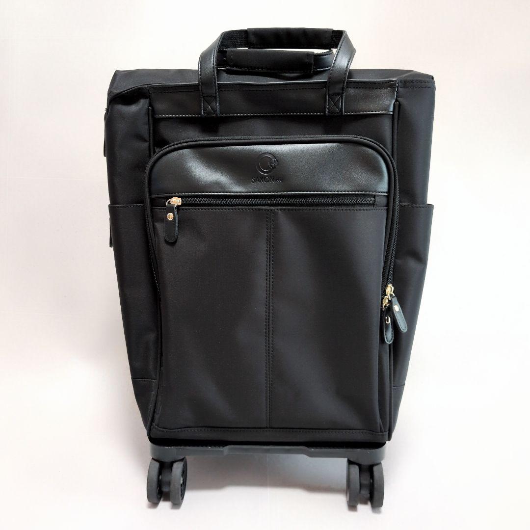 【美品】サクソンキュー　キャリーバッグ　保温保冷　黒　ショッピングバッグ