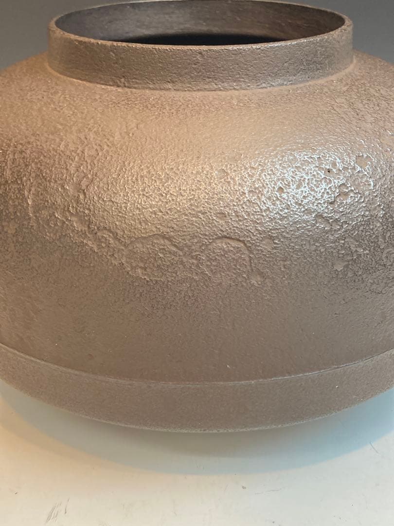 釜師 金森紹栄 作 弾肌立口釜 共箱 茶道具