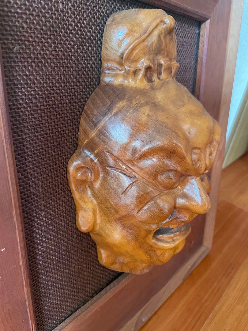 木製仏像風彫刻アート作品