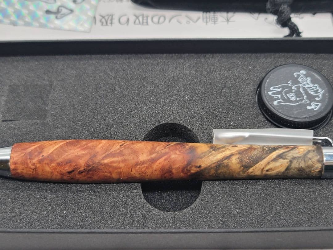 新品　こぶた工房　極上花梨瘤　紅白　シャープペンシル0.5