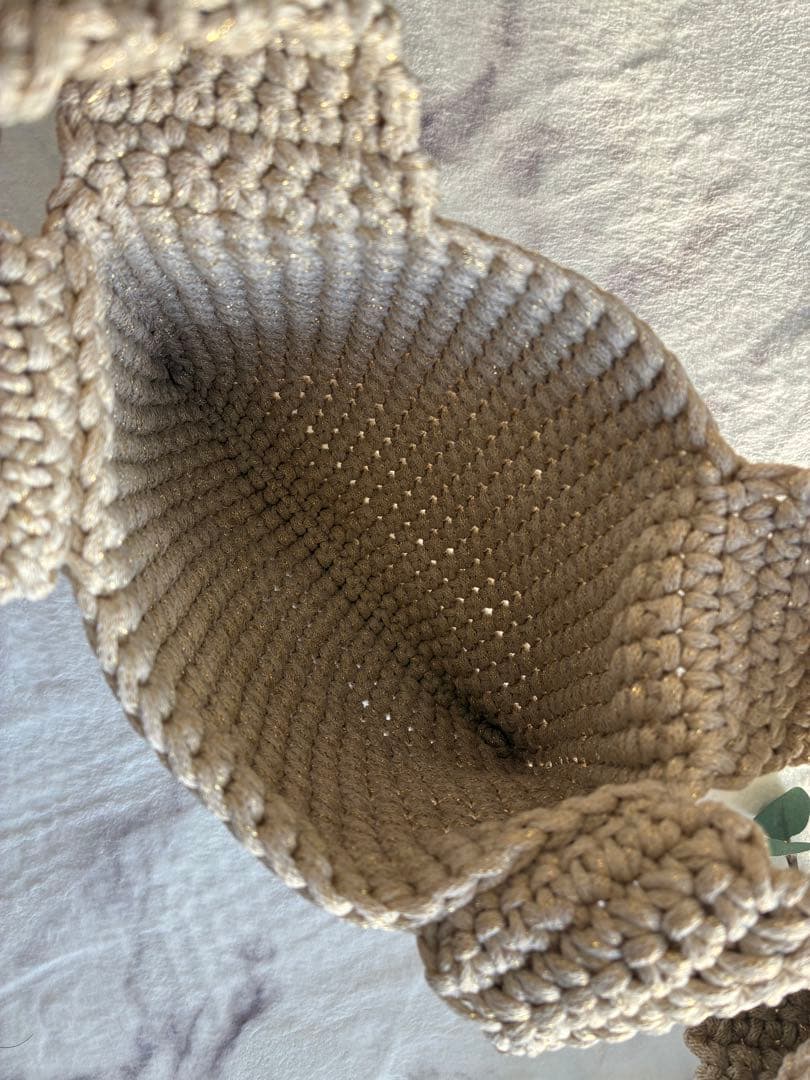 ハンドメイド♡ワンハンドル bag♡White Gold