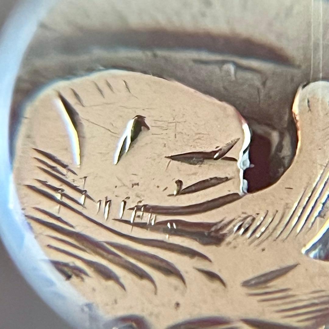 1907年製　アンティークシルバー　ライオンランパントフォブ（チェーン付き）