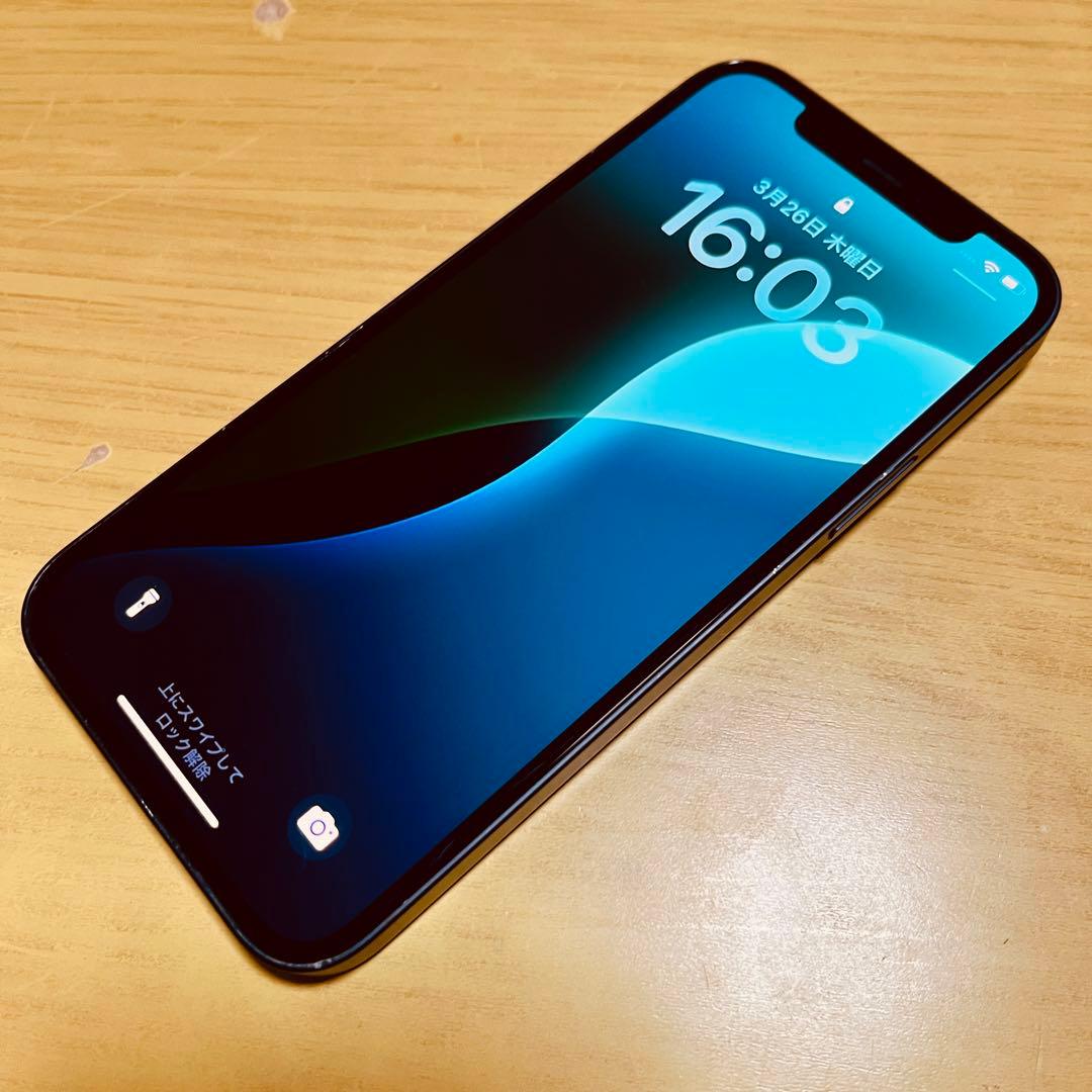 iPhone 12 本体　ブラック　64GB バッテリー新品　レンズカバー欠損‼︎