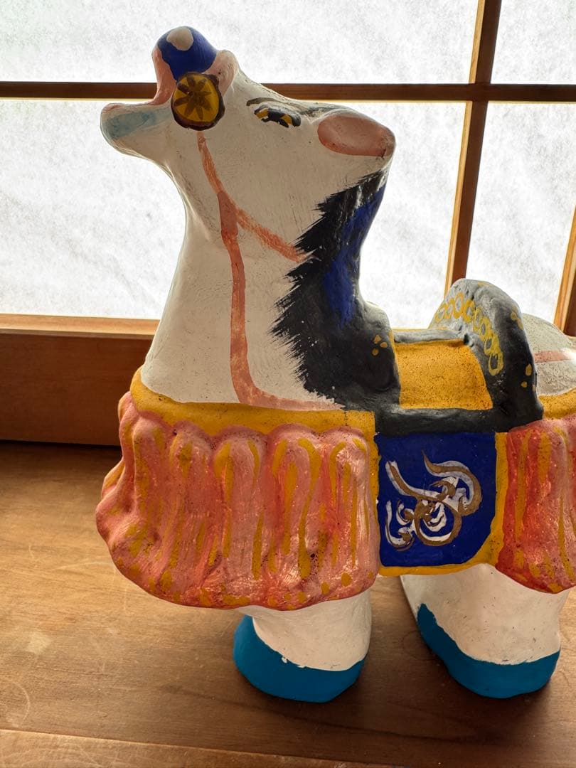 廃絶 香泉人形 『飾り馬』 白馬 郷土玩具 民藝 伝統文化 芸術 高知 滋賀