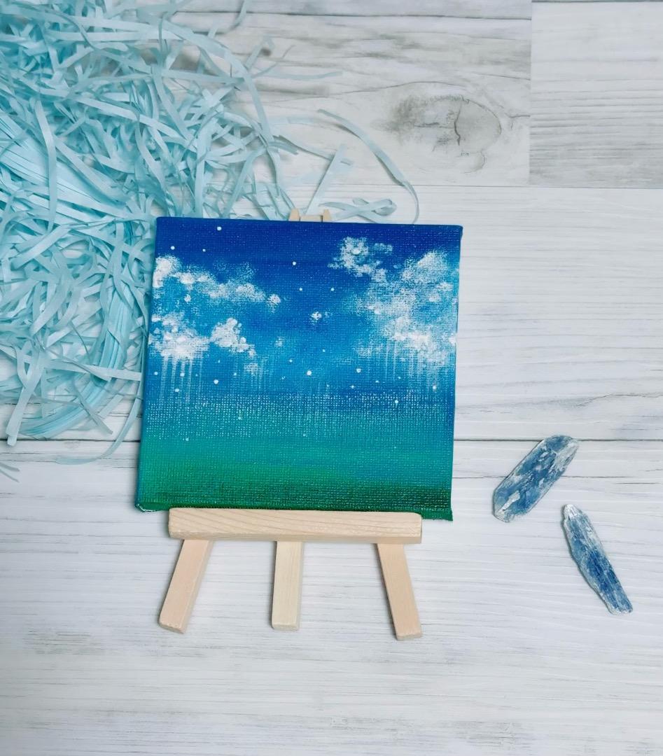 夏の終わり：アクリル画、絵画。