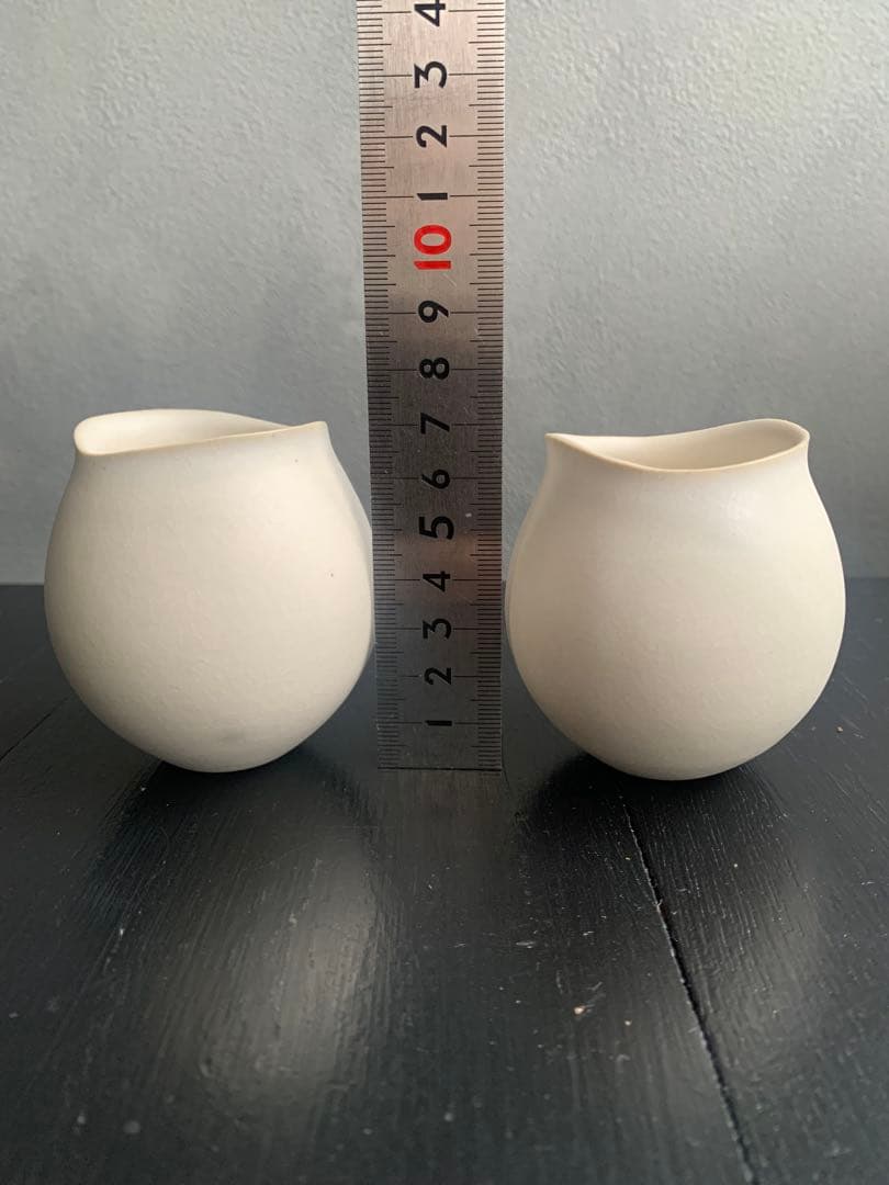 美品　うつろい 茶杯　2客　白マット　大和田　友香