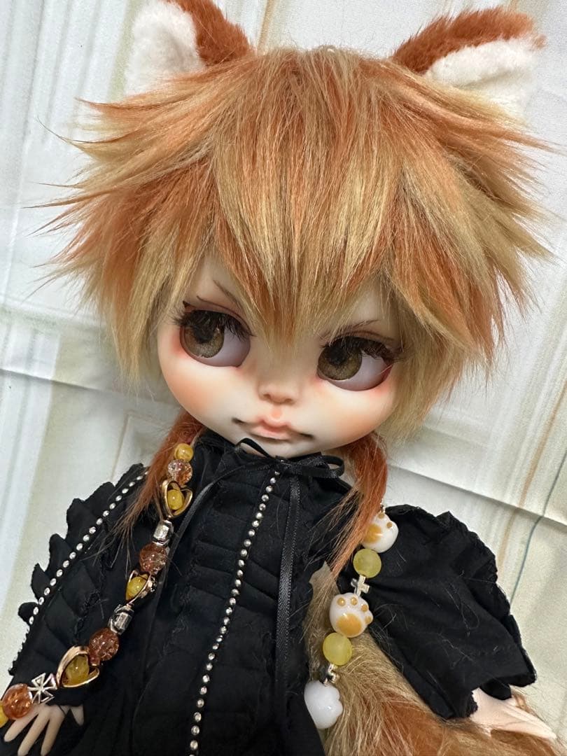 セ*ン様 アイシードール本体男の子　ボアウィッグ　OF付き　茶オレンジ猫