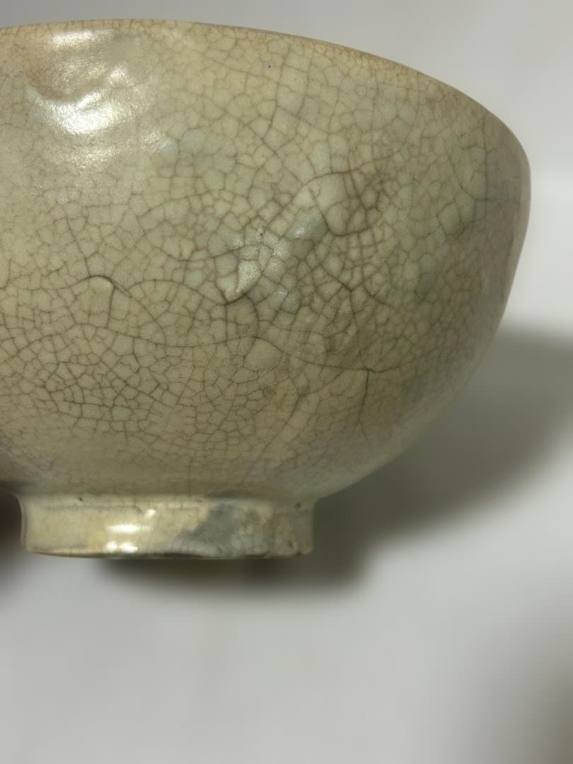 抹茶椀 時代 白釉 茶器 茶道具 茶碗 木箱 無銘 訳アリ 直しあり