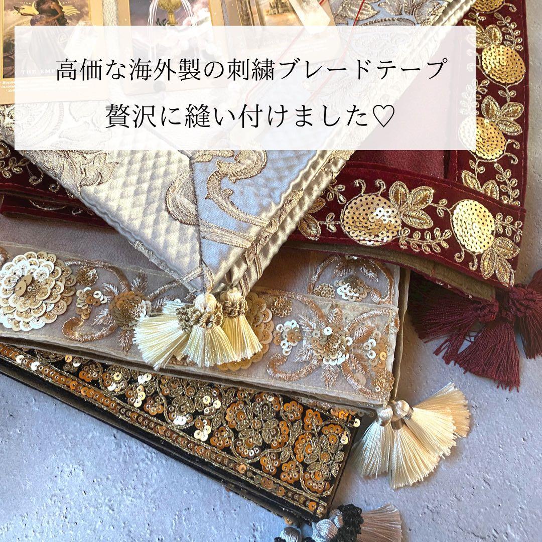 インド製高級刺繍りぼんのタロットクロス 占い師のハンドメイド