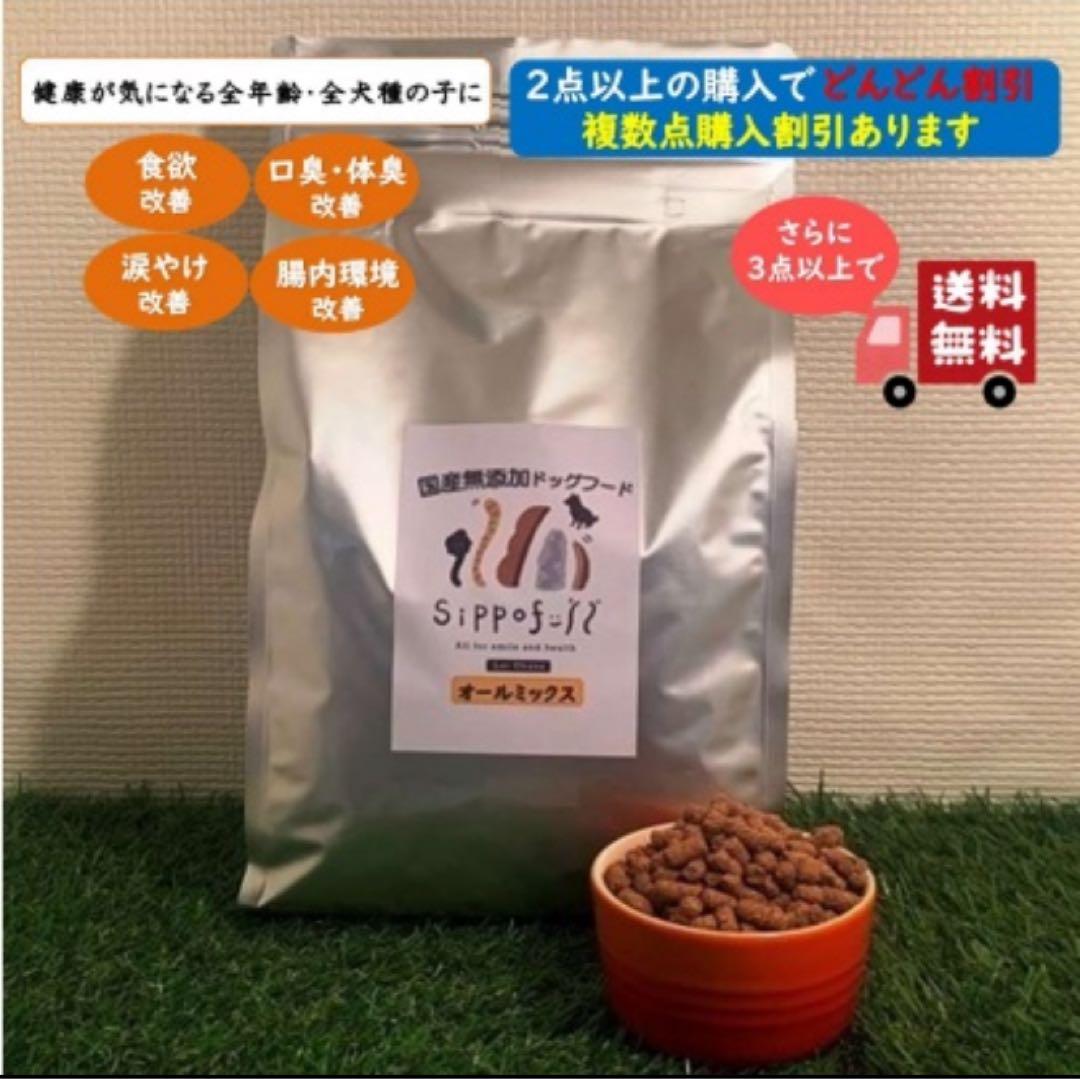 【chamal】SippofullドッグフードオールMIX1kg×3点