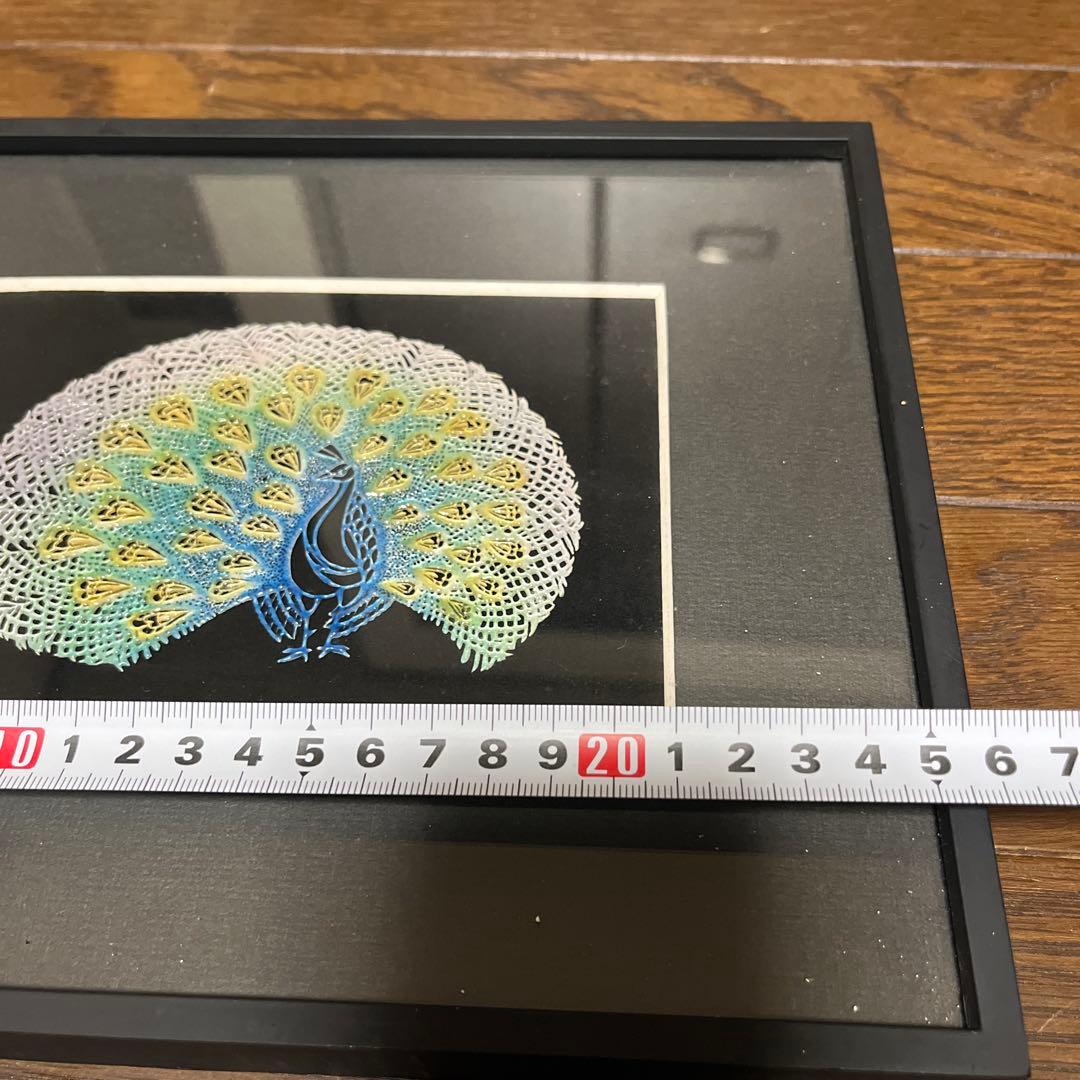 孔雀　七宝焼　工芸品