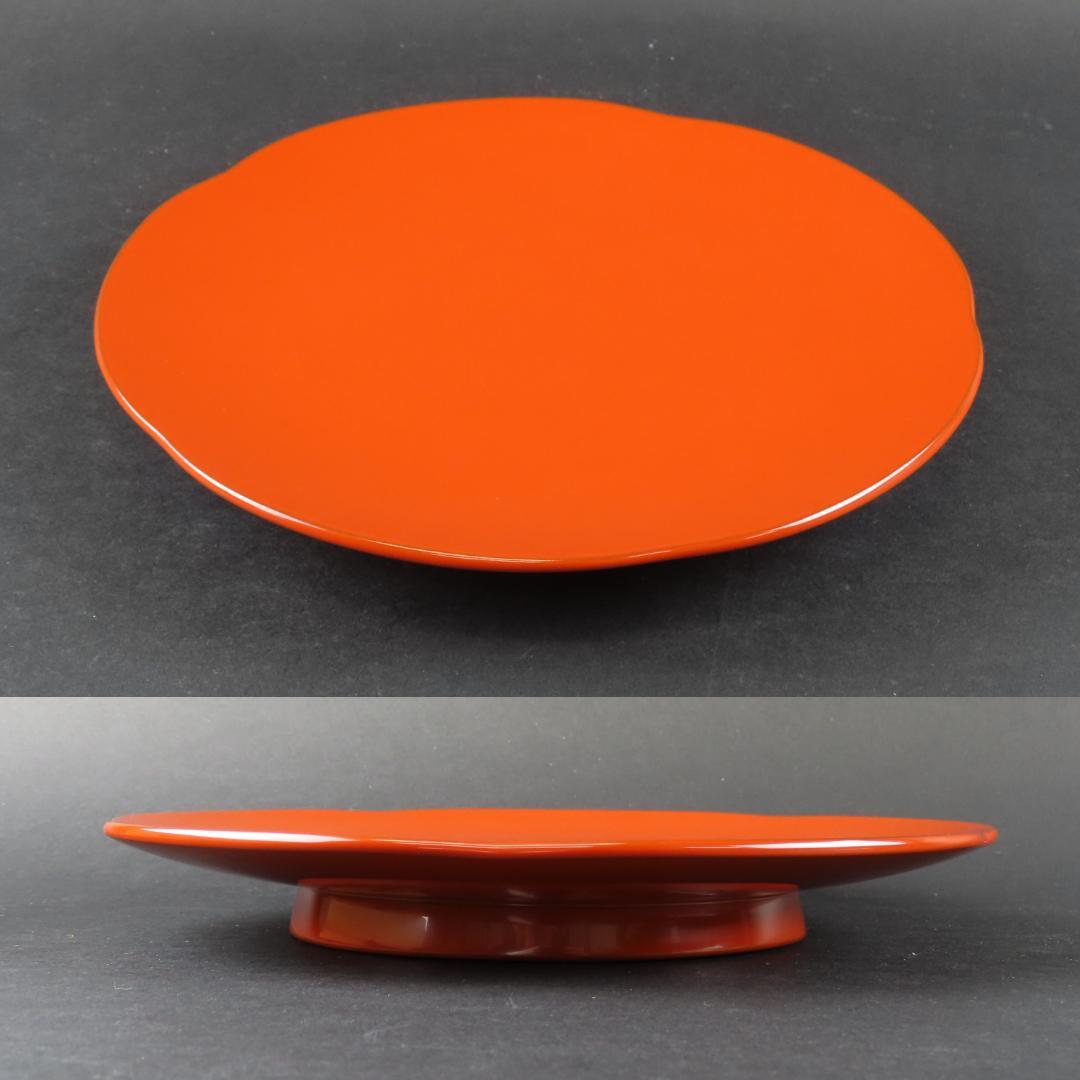 ⭕249 美品 輪島塗 塗師:哲舟 木製漆塗 洗朱塗 盛器 菓子器 茶道具 漆器