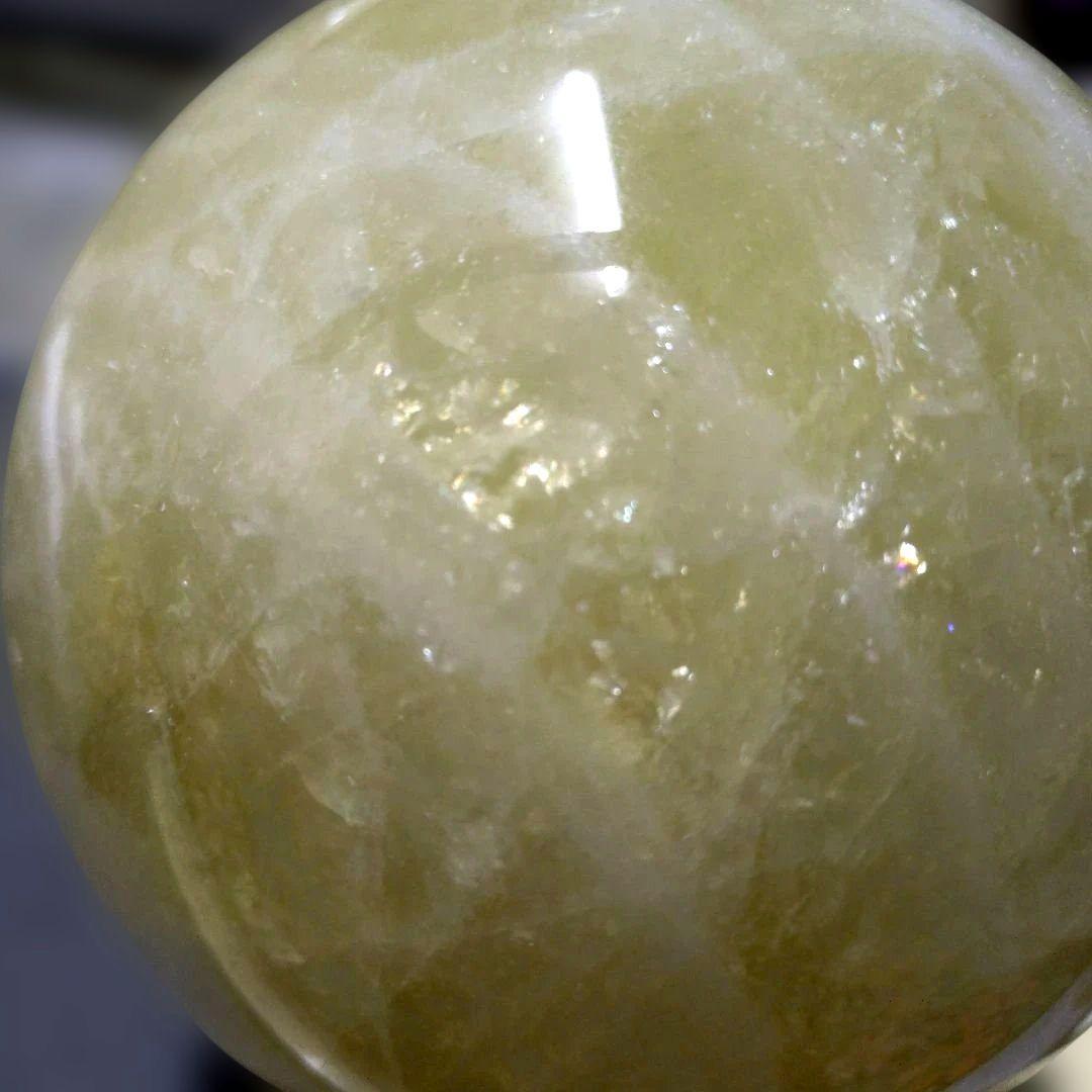 【割引大特価】シトリンクォーツ 黄水晶 丸玉 スフィア 2.5Kg 木製台座付き